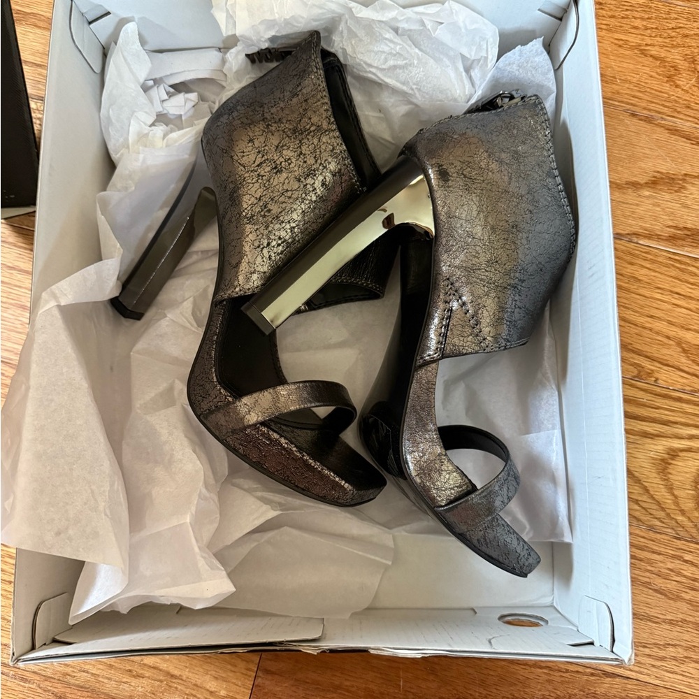 DKNY Shimmering Black Metallic Heels